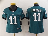 Women's Philadelphia Eagles #11 A. J. Brown Green Vapor Stitched Football Jersey,baseball caps,new era cap wholesale,wholesale hats